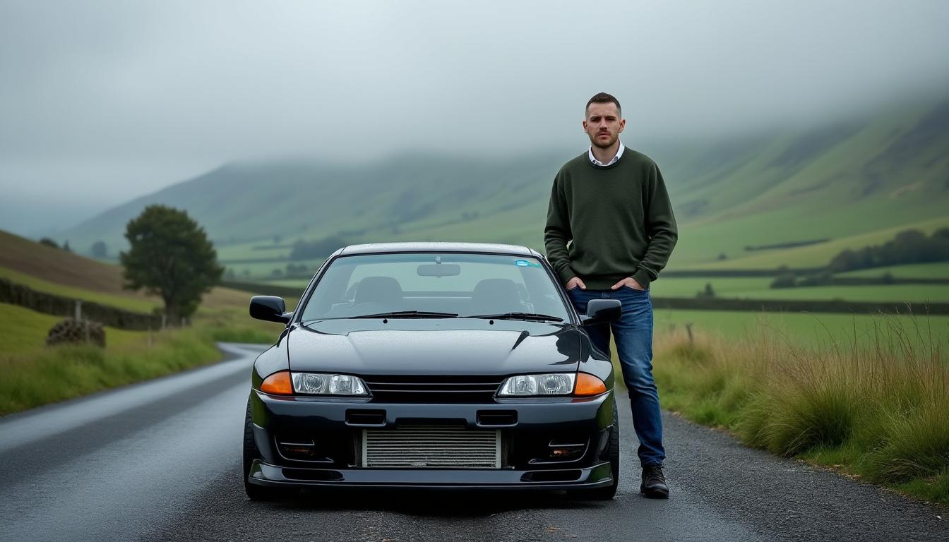un homme de wexford fait face à des obstacles pour assurer sa voiture importée du japon, le poussant à renoncer à la route malgré sa passion pour la conduite.