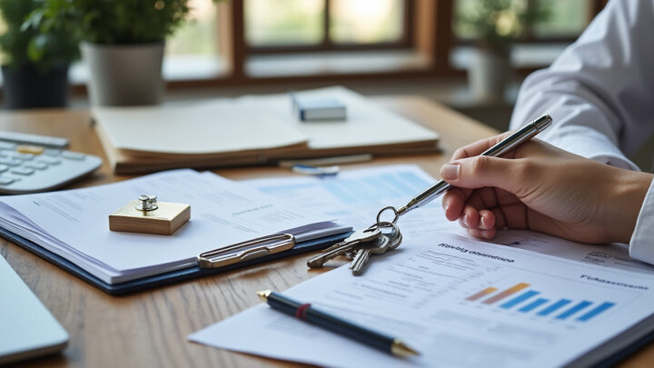 Clés de maison posées sur des documents d'assurance habitation