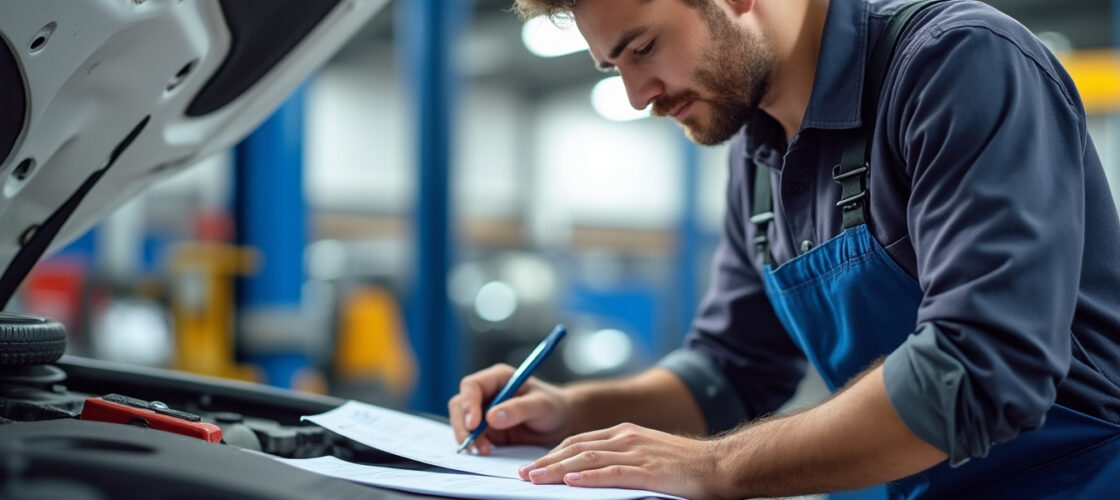 Réparation de véhicule en garage, illustration du coût des pièces détachées qui pèse sur les tarifs d'assurance auto 2027