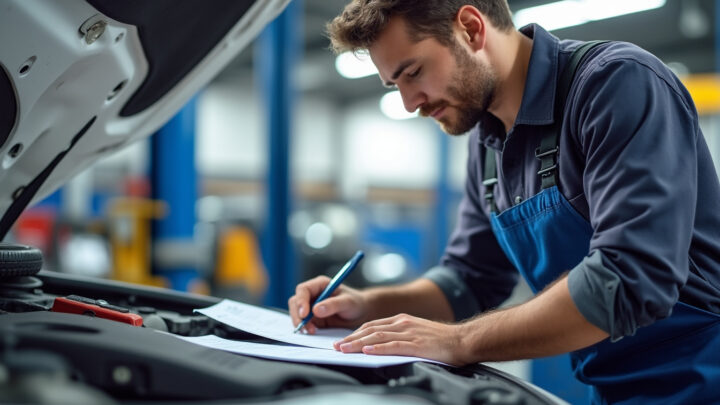 Réparation de véhicule en garage, illustration du coût des pièces détachées qui pèse sur les tarifs d'assurance auto 2027