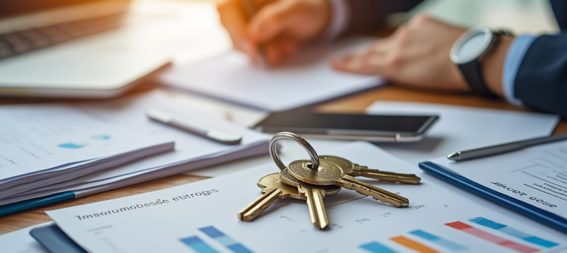 Clés de maison posées sur des documents d'assurance habitation