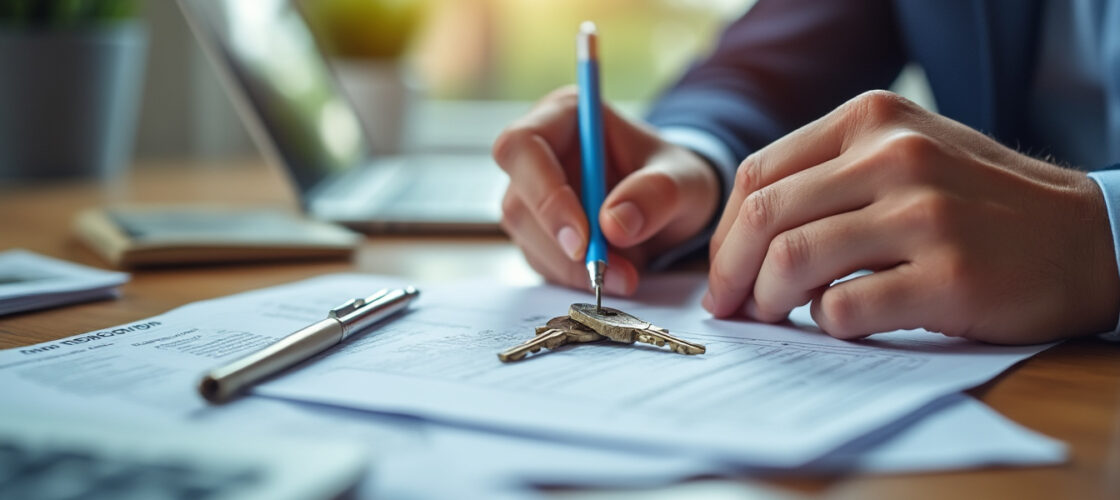 Dossier d'assurance habitation et trousseau de clés pour un logement loué