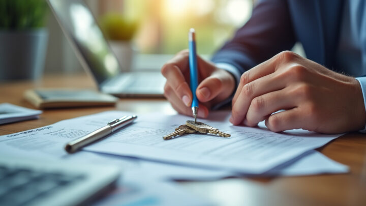 Dossier d'assurance habitation et trousseau de clés pour un logement loué