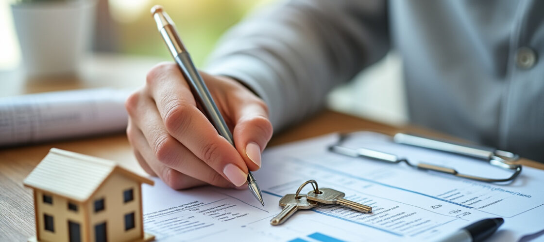 Clés de maison posées sur des documents d'assurance habitation